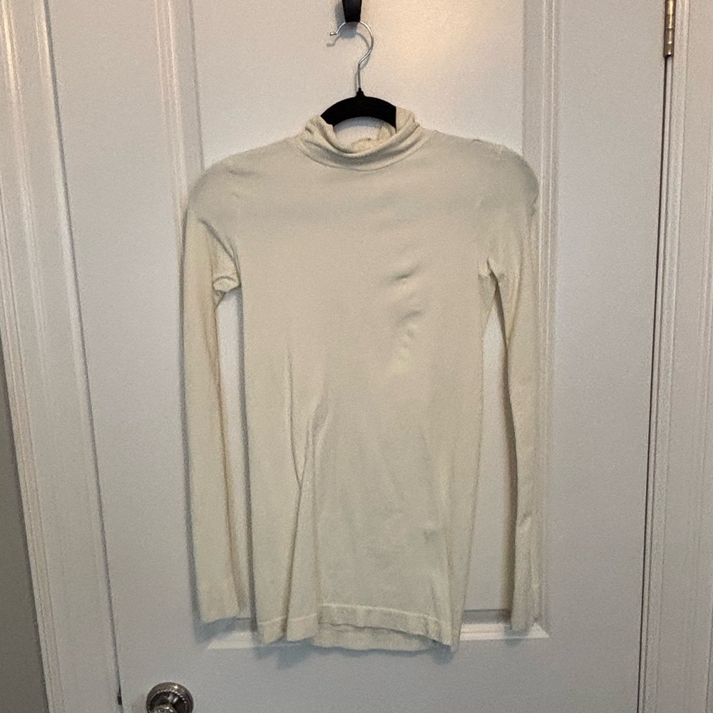Tees by Tina Cream Long Sleeve Turtleneck Top - Sz. OS